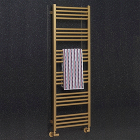 Crosswater MPRO 480 x 1380mm Heated Towel Rail - Brushed Brass E?ffect - MP48X13800F Large Image