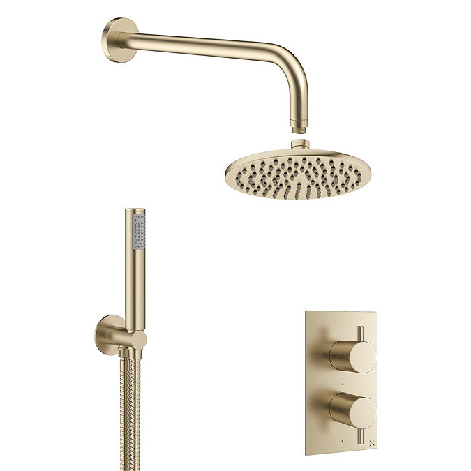 Crosswater MPRO Brushed Brass 2 Outlet 2-Handle Shower Bundle