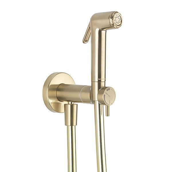 Crosswater MPRO Brushed Brass Integrated Douche Valve, Handset & Holder