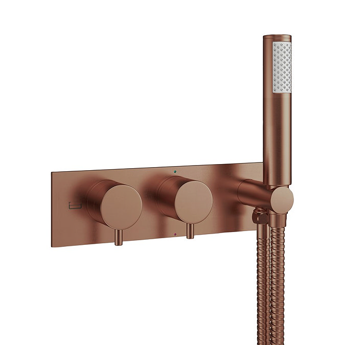 Crosswater MPRO Brushed Bronze 2 Outlet Concealed Thermostatic Bath Valve & Handset