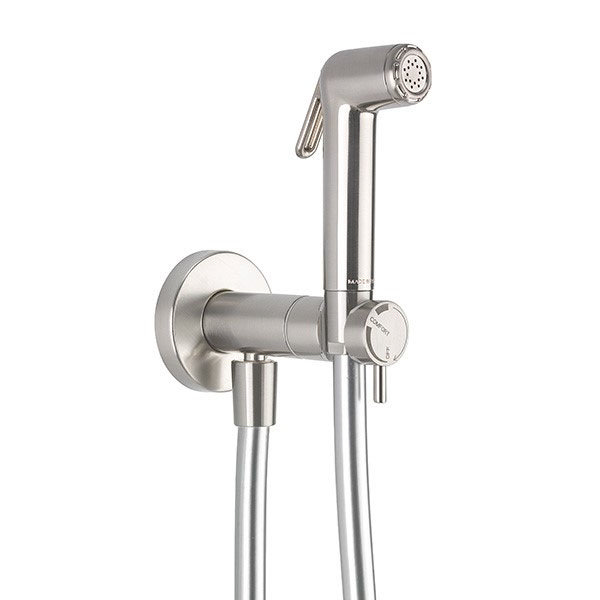 Crosswater MPRO Brushed Stainless Steel Integrated Douche Valve, Handset & Holder - PRO945V Profile