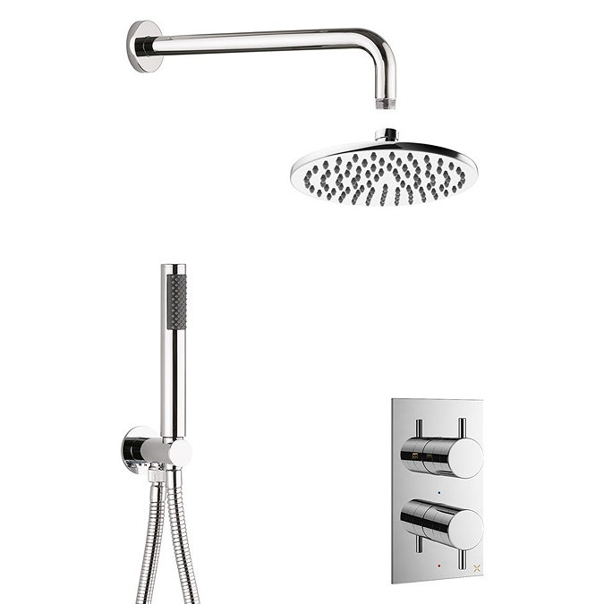 Crosswater MPRO Chrome 2 Outlet 2-Handle Shower Bundle Large Image