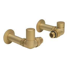 Crosswater MPRO Corner Radiator Valves - Brushed Brass - RADCORNERF Large Image
