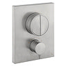 Crosswater MPRO Crossbox Push Brushed Stainless Steel Effect 2 Outlet Trim Set Large Image