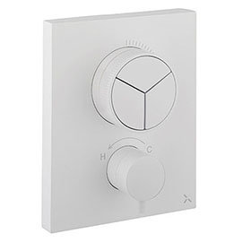 Crosswater MPRO Crossbox Push Matt White 3 Outlet Trim Set Medium Image