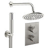 Crosswater MPRO Crossbox Shower Pack with 200mm Head + Fixed Handset - Brushed Nickel