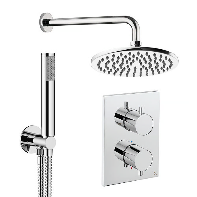 Crosswater MPRO Crossbox Shower Pack with 200mm Head + Fixed Handset - Chrome