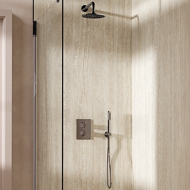 Crosswater MPRO Crossbox Shower Pack with 200mm Head + Fixed Handset - Chrome