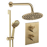 Crosswater MPRO Crossbox Shower Pack with 200mm Head + Slide Rail Handset - Brushed Brass