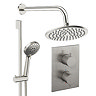 Crosswater MPRO Crossbox Shower Pack with 200mm Head + Slide Rail Handset - Brushed Nickel