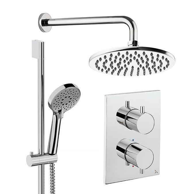 Crosswater MPRO Crossbox Shower Pack with 200mm Head + Slide Rail Handset - Chrome