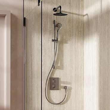 Crosswater MPRO Crossbox Shower Pack with 200mm Head + Slide Rail Handset - Chrome