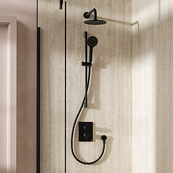 Crosswater MPRO Crossbox Shower Pack with 200mm Head + Slide Rail Handset - Matt Black