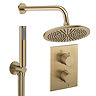 Crosswater MPRO Crossbox Shower Pack with 300mm Head + Fixed Handset - Brushed Brass