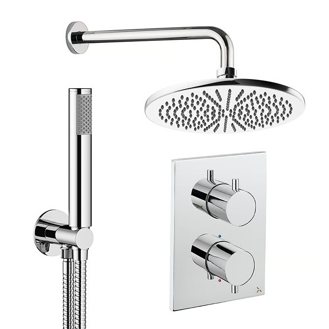 Crosswater MPRO Crossbox Shower Pack with 300mm Head + Fixed Handset - Chrome