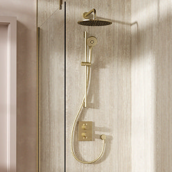 Crosswater MPRO Crossbox Shower Pack with 300mm Head + Slide Rail Handset - Brushed Brass