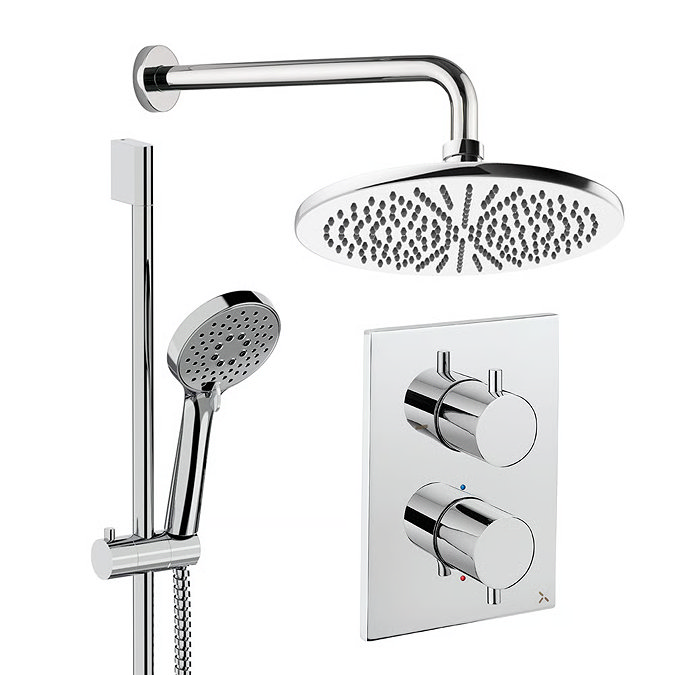 Crosswater MPRO Crossbox Shower Pack with 300mm Head + Slide Rail Handset - Chrome