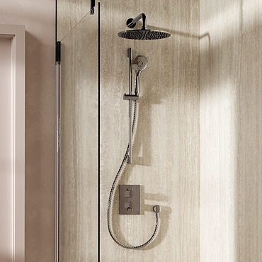 Crosswater MPRO Crossbox Shower Pack with 300mm Head + Slide Rail Handset - Chrome
