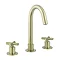 Crosswater MPRO Crosshead Brushed Brass Deck Mounted 3 Hole Set Basin Mixer - PRC135DNF Large Image