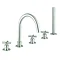 Crosswater MPRO Crosshead Brushed Stainless Steel 5 Hole Set Bath Shower Mixer - PRC450DV Large Imag