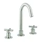 Crosswater MPRO Crosshead Brushed Stainless Steel Deck Mounted 3 Hole Set Basin Mixer - PRC135DNV La