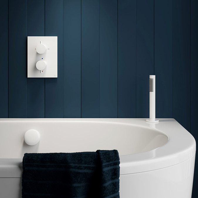 Crosswater MPRO Deck Mounted Shower Kit - Matt White - PRO812W Feature Large Image