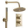 Crosswater MPRO Design Diverter Shower Pack with 200mm Head + Fixed Handset - Brushed Brass