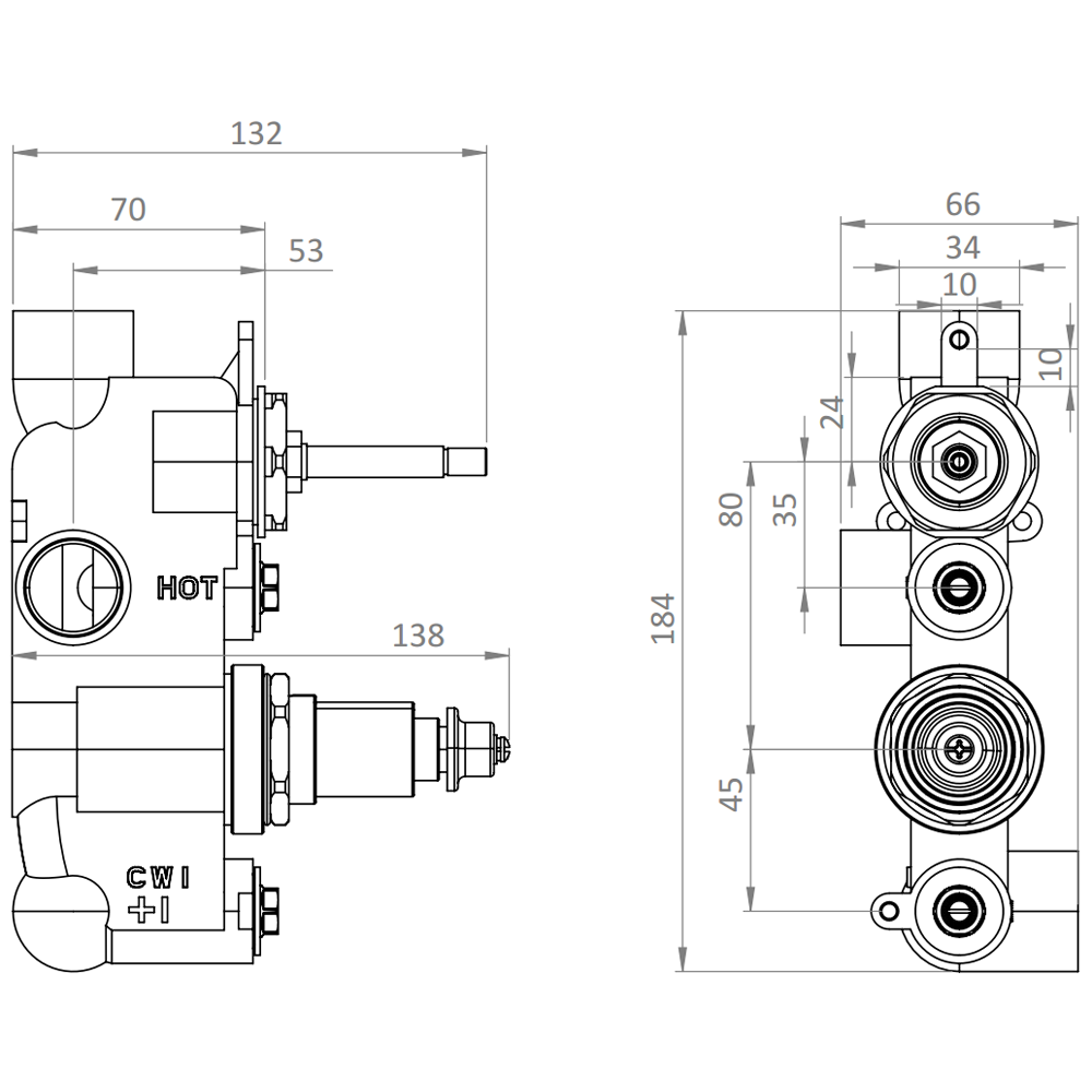 Crosswater MPRO Design Diverter Shower Pack with 200mm Head + Fixed Handset - Brushed Brass