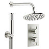 Crosswater MPRO Design Diverter Shower Pack with 200mm Head + Fixed Handset - Brushed Nickel