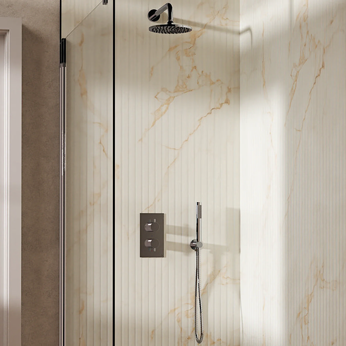 Crosswater MPRO Design Diverter Shower Pack with 200mm Head + Fixed Handset - Chrome