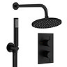 Crosswater MPRO Design Diverter Shower Pack with 200mm Head + Fixed Handset - Matt Black