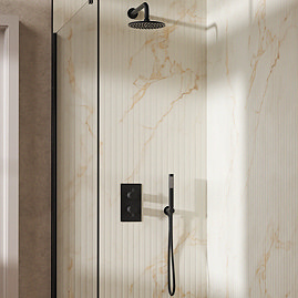 Crosswater MPRO Design Diverter Shower Pack with 200mm Head + Fixed Handset - Matt Black