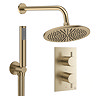 Crosswater MPRO Design Diverter Shower Pack with 300mm Head + Fixed Handset - Brushed Brass