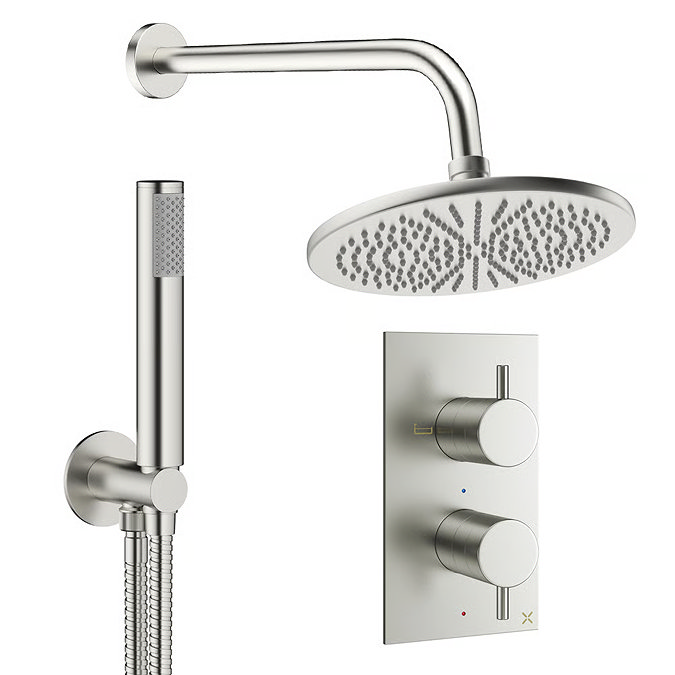 Crosswater MPRO Design Diverter Shower Pack with 300mm Head + Fixed Handset - Brushed Nickel