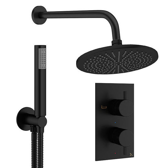 Crosswater MPRO Design Diverter Shower Pack with 300mm Head + Fixed Handset - Matt Black