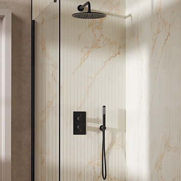 Crosswater MPRO Design Diverter Shower Pack with 300mm Head + Fixed Handset - Matt Black