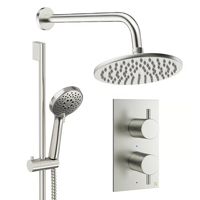 Crosswater MPRO Design Shower Pack with 200mm Head + Slide Rail Handset - Brushed Nickel