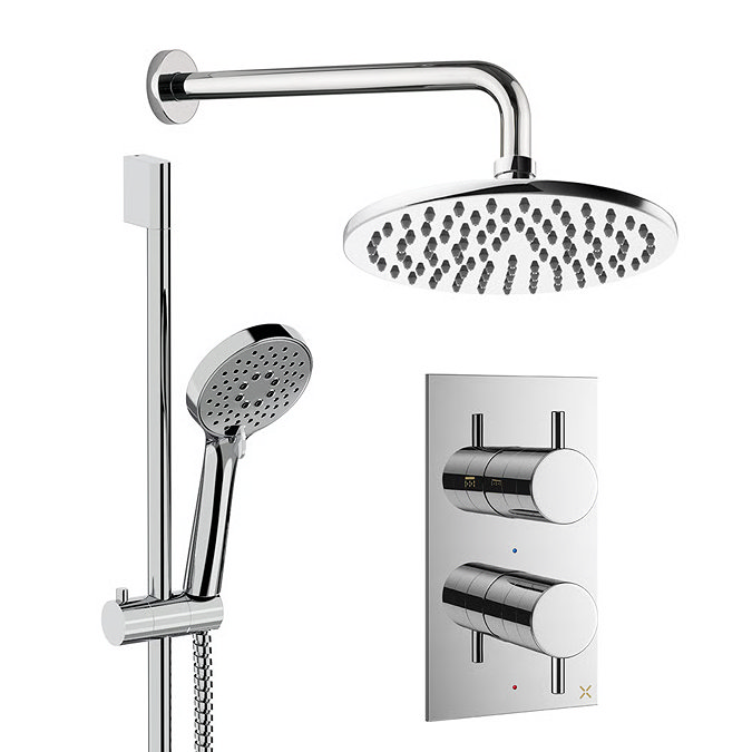 Crosswater MPRO Design Shower Pack with 200mm Head + Slide Rail Handset - Chrome