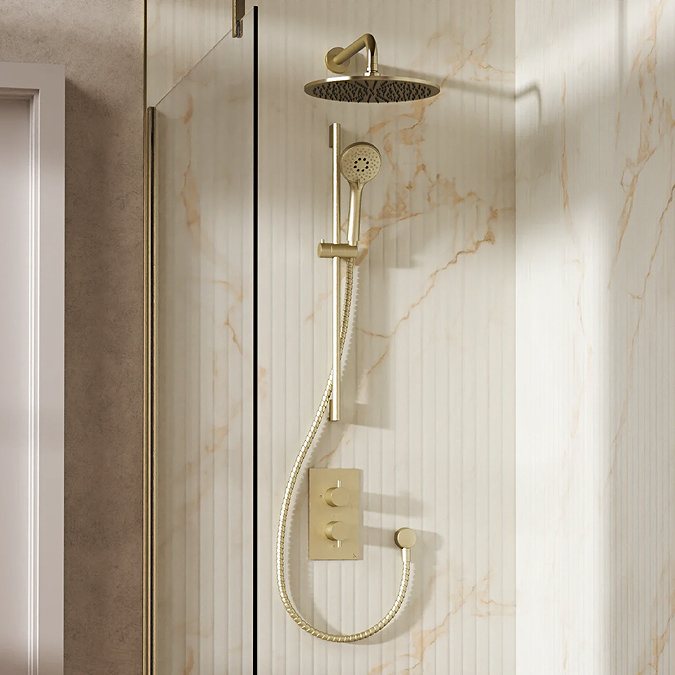 Crosswater MPRO Design Shower Pack with 300mm Head + Slide Rail Handset - Brushed Brass