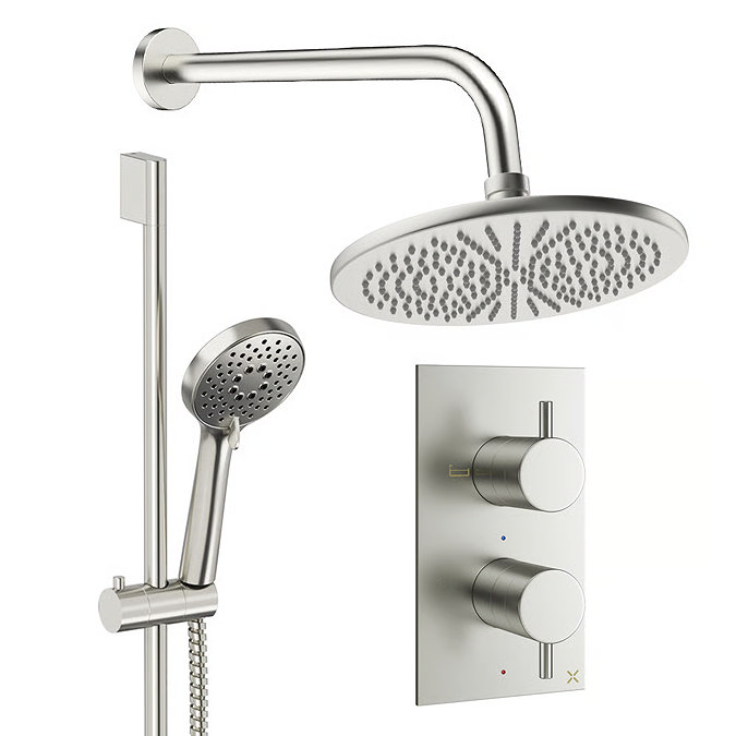 Crosswater MPRO Design Shower Pack with 300mm Head + Slide Rail Handset - Brushed Nickel
