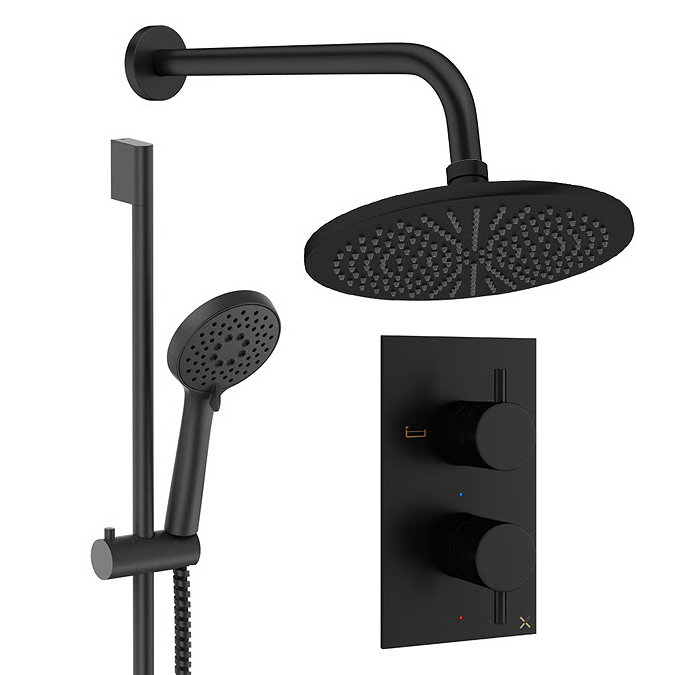 Crosswater MPRO Design Shower Pack with 300mm Head + Slide Rail Handset - Matt Black