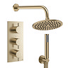 Crosswater MPRO Design Triple Shower Pack with 200mm Head + Fixed Handset - Brushed Brass