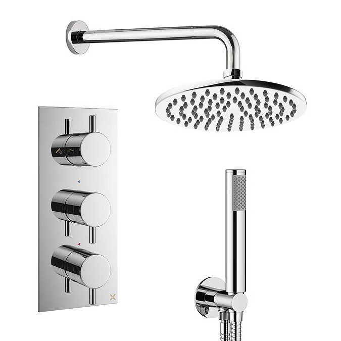 Crosswater MPRO Design Triple Shower Pack with 200mm Head + Fixed Handset - Chrome