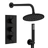 Crosswater MPRO Design Triple Shower Pack with 200mm Head + Fixed Handset - Matt Black