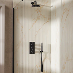 Crosswater MPRO Design Triple Shower Pack with 200mm Head + Fixed Handset - Matt Black