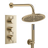 Crosswater MPRO Design Triple Shower Pack with 300mm Head + Fixed Handset - Brushed Brass