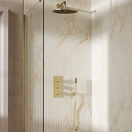 Crosswater MPRO Design Triple Shower Pack with 300mm Head + Fixed Handset - Brushed Brass