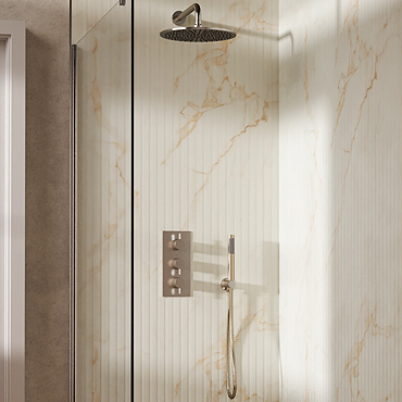 Crosswater MPRO Design Triple Shower Pack with 300mm Head + Fixed Handset - Brushed Nickel