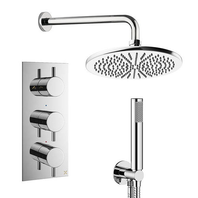 Crosswater MPRO Design Triple Shower Pack with 300mm Head + Fixed Handset - Chrome