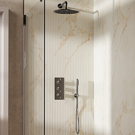 Crosswater MPRO Design Triple Shower Pack with 300mm Head + Fixed Handset - Chrome